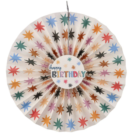 Happy Birthday papirvifter i farver 3 stk