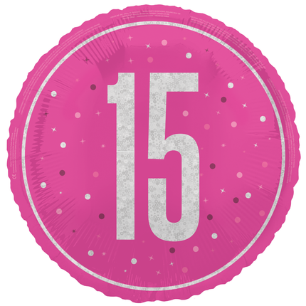 15 års heliumballon tom 45 cm