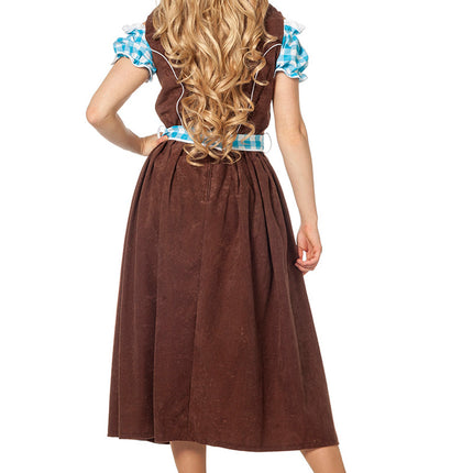 Blå Dirndl-kjole Oktoberfest Ladies Long