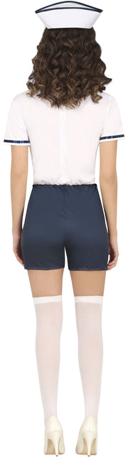 Kostume Blå Hvid Dame Sømand