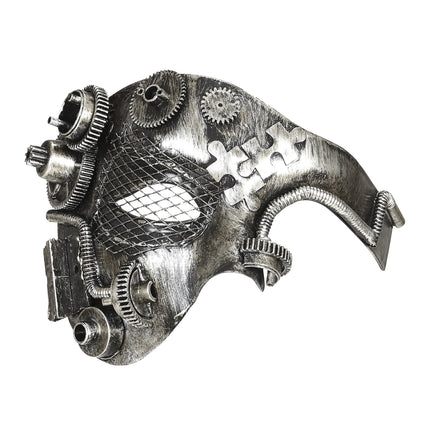 Steampunk-maske sølv