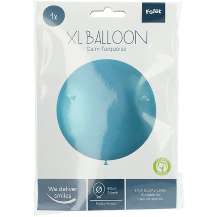 Turkis ballon Calm Turquoise 80 cm