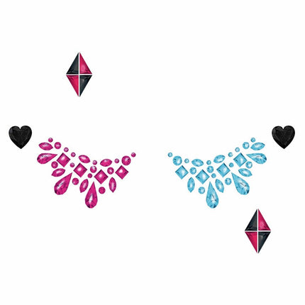 Pink Blue Face Stickers Smykker