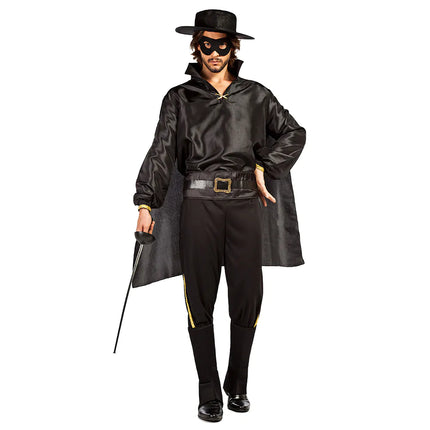 Zorro Kostume Sort Mænd
