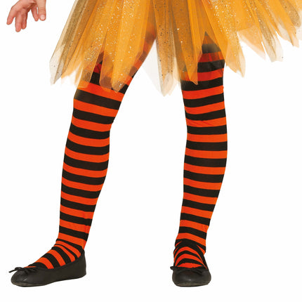 Orange legging stribet barn