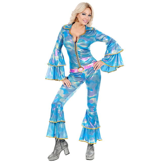 Disco 70S Jumpsuit blå til damer