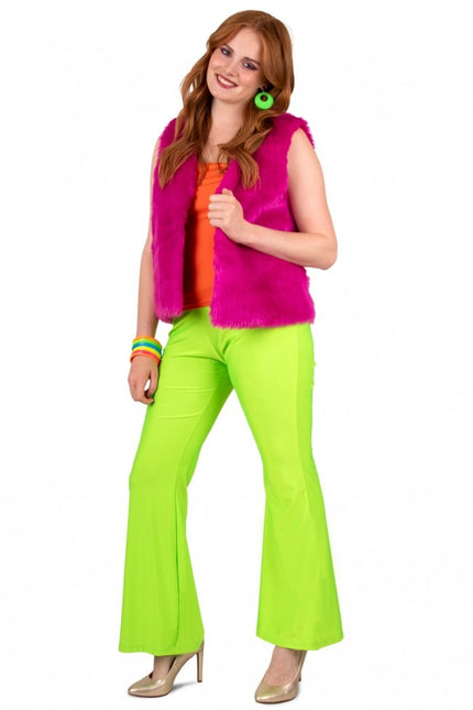 Flared Trousers Neon Green