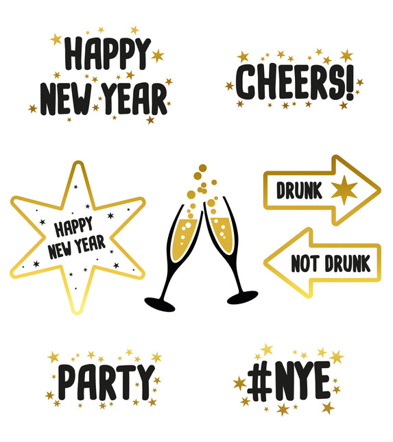 Nytårsaftens vinduesklistermærker 8 stk