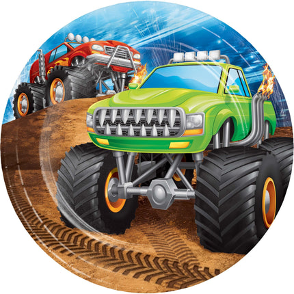 Monster Truck-tallerkener 18 cm, 8 stk