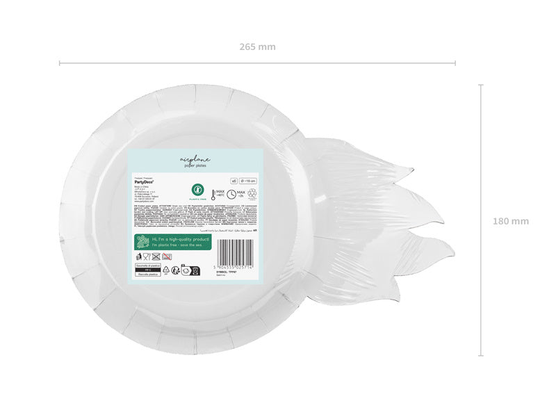 Racertallerkener 26,5 cm 6 stk