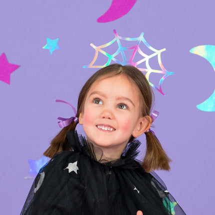 Halloween-hårbånd med spindelvæv 21 cm