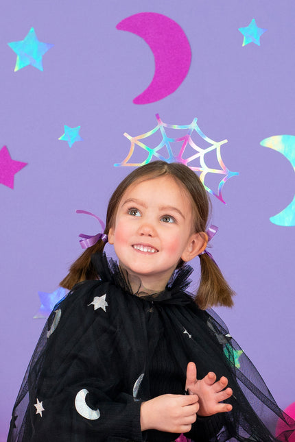 Halloween-hårbånd med spindelvæv 21 cm