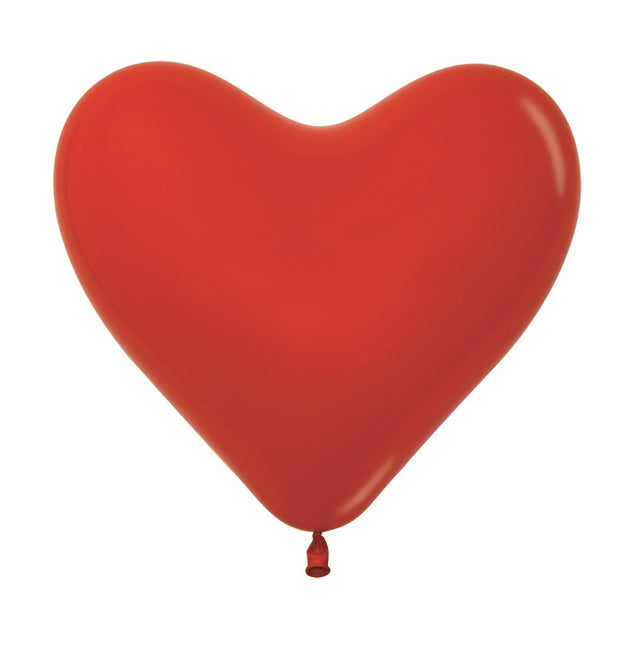 Balloner hjerte rød 30cm 50stk