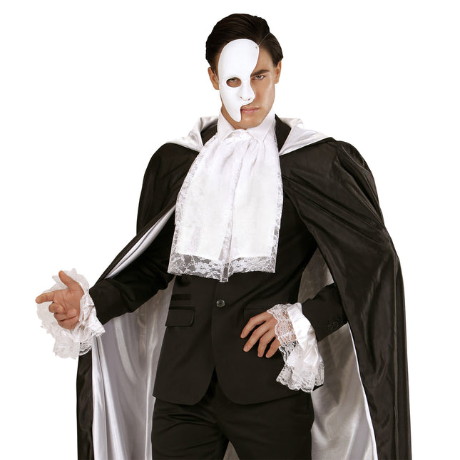 Jabot med ærmer og blonder