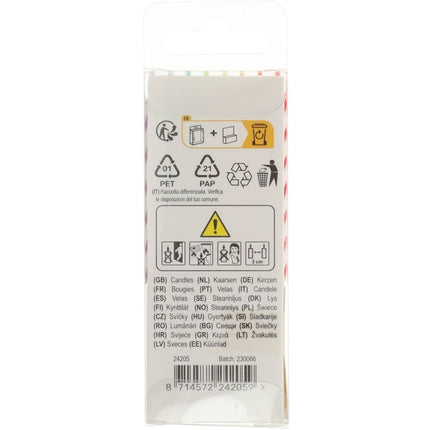 Lys Rainbow Twist 6cm 10 stk