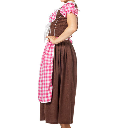 Pink Dirndl-kjole Oktoberfest Ladies Long
