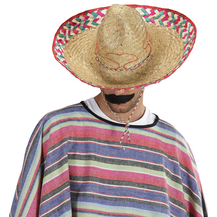 Farvet sombrero mexicansk 52 cm