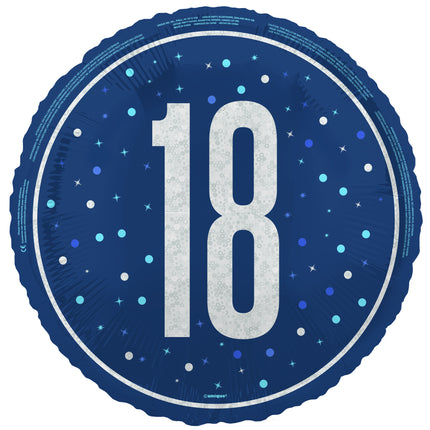 18 års heliumballon blå tom 45 cm