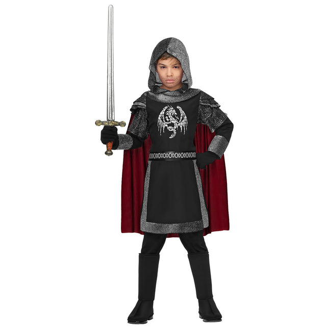 Ridderkostume grå sort dreng