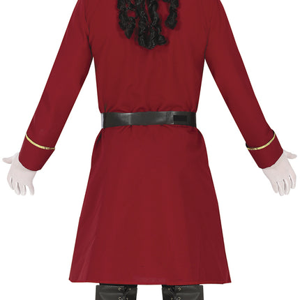 Piratkostume Bordeaux rød mænd lang