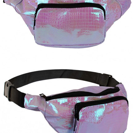 Hip taske Snake Leather Print Holographic