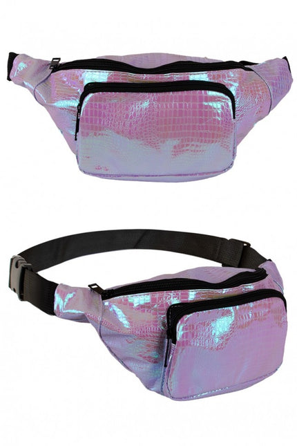 Hip taske Snake Leather Print Holographic