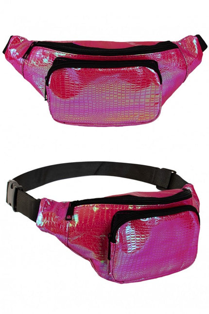 Hip taske Snake Leather Print Fuchsia