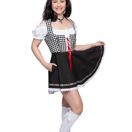 Oktoberfest Dirndl Kjole Oktoberfest Sort Hvid Damer