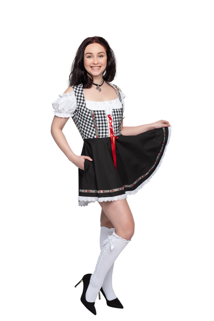 Oktoberfest Dirndl Kjole Oktoberfest Sort Hvid Damer