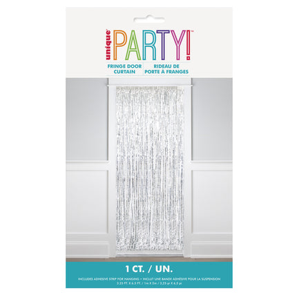 Sølvfarvet dørforhæng Metallic 2m