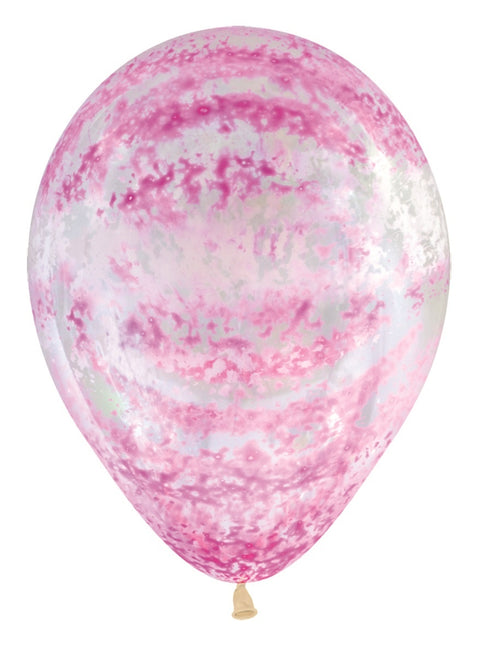 Balloner Graffiti Pink Crystal Clear 30cm 25stk
