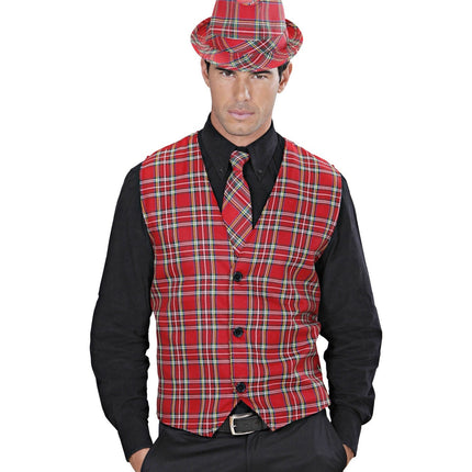 Rødt slips med tern