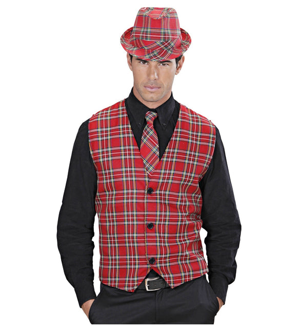 Rødt slips med tern