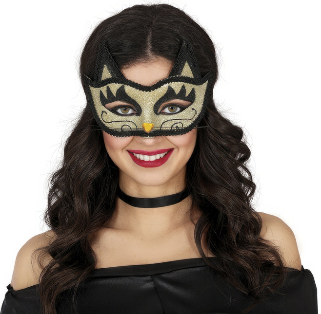 Venetiansk øjenmaske Guldkat