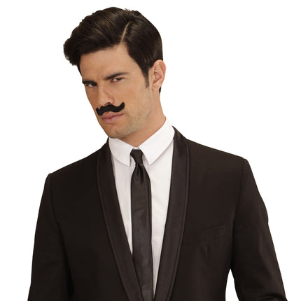 Sort falsk overskæg 7 stk