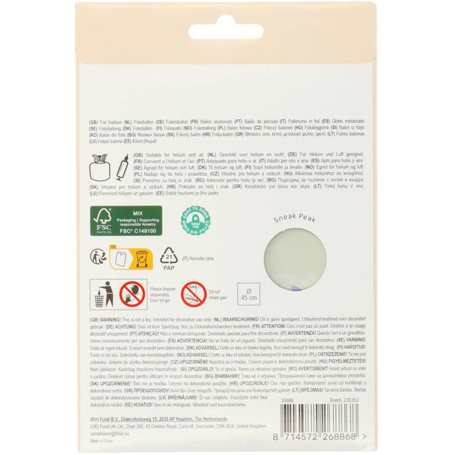 30 års heliumballon tom 45 cm