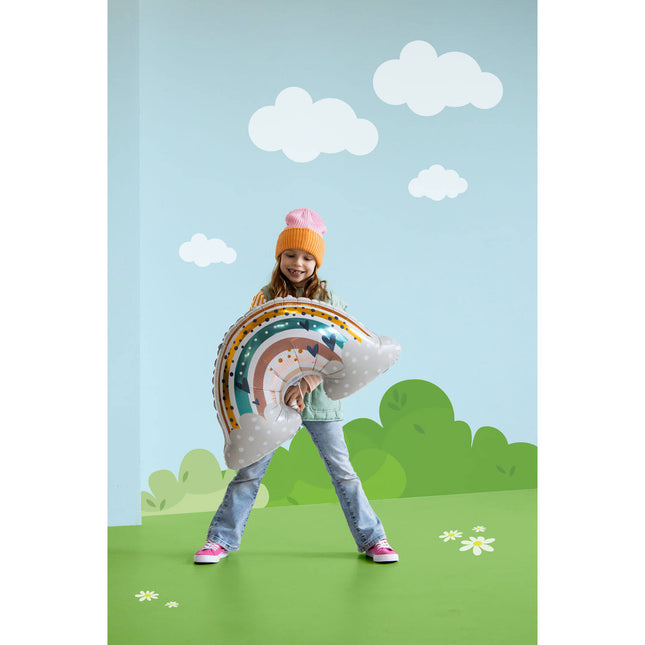 Regnbue-heliumballon tom 68 cm