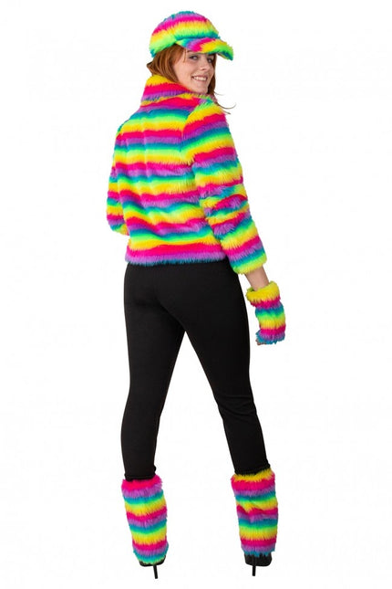 Pelsfrakke Rainbow Stripe