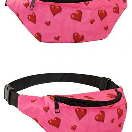 Hoftepose lyserød med hjerter