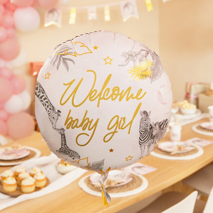 Heliumballon til fødsel tom Safari 45 cm