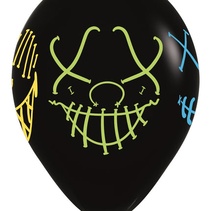 Balloner Masker Neon Blæk Sort 30cm 25stk
