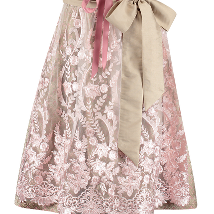 Gold Pink Dirndl Dress Oktoberfest Ladies 2 Pieces