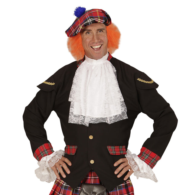 Jabot med ærmer og blonder