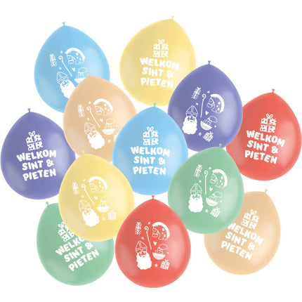 Farvede Sinterklaas-balloner 23 cm 12 stk