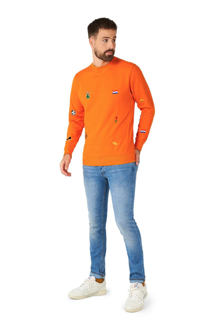 Orange Holland Hup Sweater Men <tc>OppoSuits</tc>