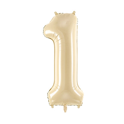 1 års figurballon beige tom 72 cm