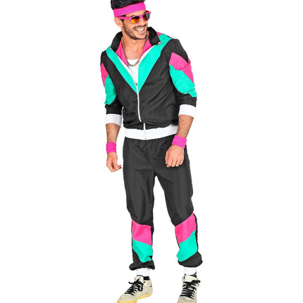 Neon 80S træningsdragt Faulty Black