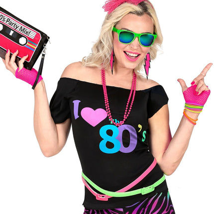 Neonrosa handsker uden fingre, korte