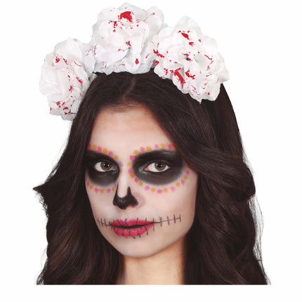 Hårbånd med blodige blomster