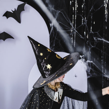 Sort-guld halloween-heksehat